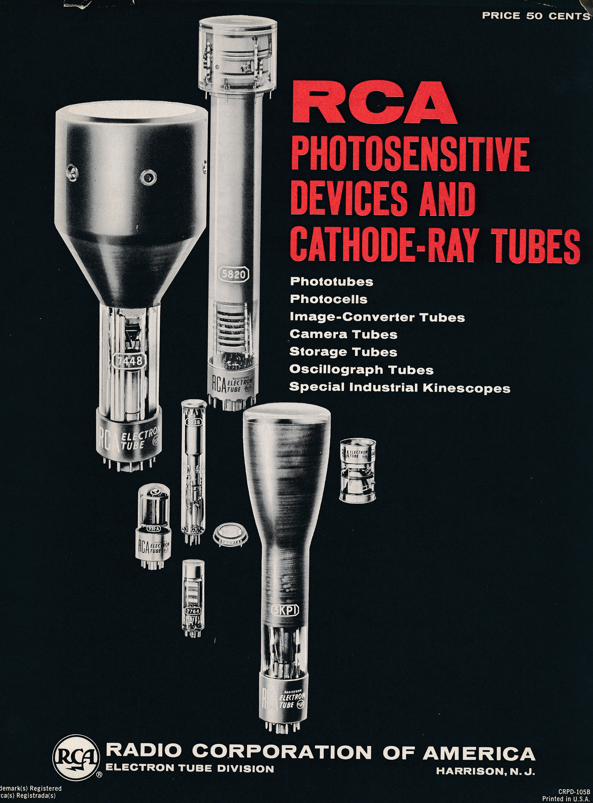 Cover RCA Cathode Ray and Photosensitive Devices Brochure CRPD-105B Storage Tubes Only
